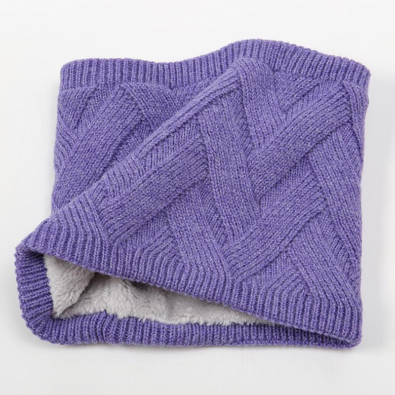 Winter Scarf For Women Neck Ring Snood Warm Infinite Knitted Scarves Unisex Cashmere Female Fur Solid Collar Bandana