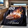 Flame Rugby Style Rv Customize Your Name Blanket Is Suitable For Rv Camping Traveling Rv Home Soft And Warm Rv Interior Blanket Suitable For Gifts To