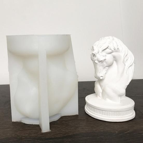 Скульптура головы лошади, силиконовая форма, Нелипкая многоразовая 3D голова лошади, свеча, пластырь, художественное изготовление смолы, сделай сам, форма для мыла, ароматических свечей, принадлежности для рукоделия