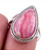 Natural Rhodochrosite Gemstone 925 Solid Sterling Silver Jewelry Ring S.8 H2Q18