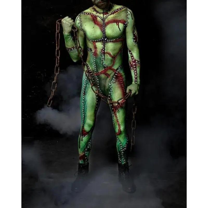 Мужские боди в стиле стимпанк для взрослых, комбинезон с роботом будущего, киберпанк, костюм на Хэллоуин, праздничную вечеринку, карнавальный костюм, комбинезоны с изображением инопланетянина, зентай