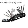 16 In 1 Mountain Bike Portable Socket Multi-purpose Wrench Tool Screwdriver Motorcycle Maintenance Tool Convenient and Practical