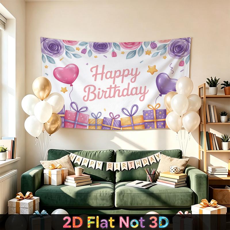 Party Backdrop Pink Purple Photo Booth Background Front Door Decor