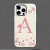 Cherry blossom letters case,suitable for iPhone 16 15 14 13 12 11 Pro Max X XS XR