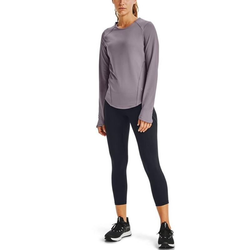 Under Armour Футболка Infused Meridian Crew с длинным рукавом, однотонная, повседневная, спортивная, дышащая, прямого кроя, с круглым вырезом, женская, топы 1360568-585
