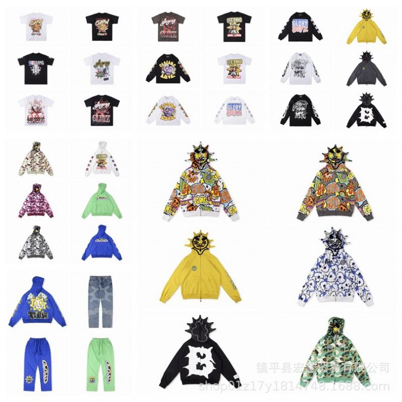 Mens Oversized Streetwear Hoodie Pants Set Cotton Long Sleeve Casual Tracksuit Fall Winter