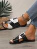 Летние Новые Плоские Нескользящие Водонепроницаемые Женские Туфли из ПУ Для Улицы Повседневные Удобные Пляжные Женские Шлепанцы Большого Размера