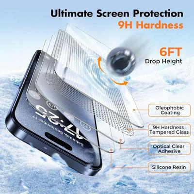 3-5 шт. Алмазное стекло Для iPhone 15 14 13 12 11 PRO MAX Безрамочные Защитные стекла Для iPhone XS Max XR 7 8 Plus Закаленное Стекло