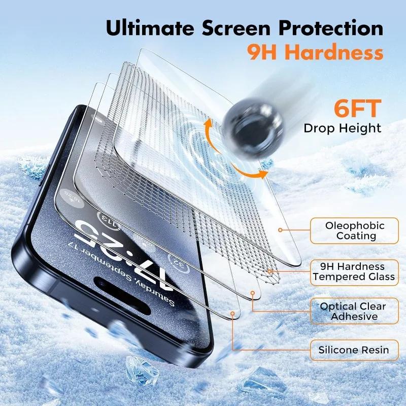 3-5 шт. Алмазное стекло Для iPhone 15 14 13 12 11 PRO MAX Безрамочные Защитные стекла Для iPhone XS Max XR 7 8 Plus Закаленное Стекло