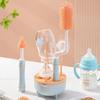 Cleaning Brush Set with Angle Neck Cleaner Flat Cap Scraper Nipple Brush Heat-Resistant Silicone Bristles Straw Cups Cleaning Brush