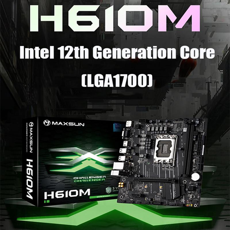 Материнская плата MAXSUN Challenger H610M SATA 3.0 M.2 с поддержкой Intel 12-го поколения 12100 12400 Core LGA1700, двухканальная DDR4