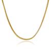 24k Real Gold Necklace Plating Gold 2mm Snake Bone Necklace for Women's Wedding Birthday Gift