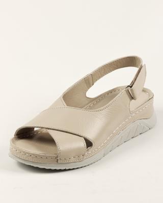 Босоножки комфорт 2104 36 бежевые кожа