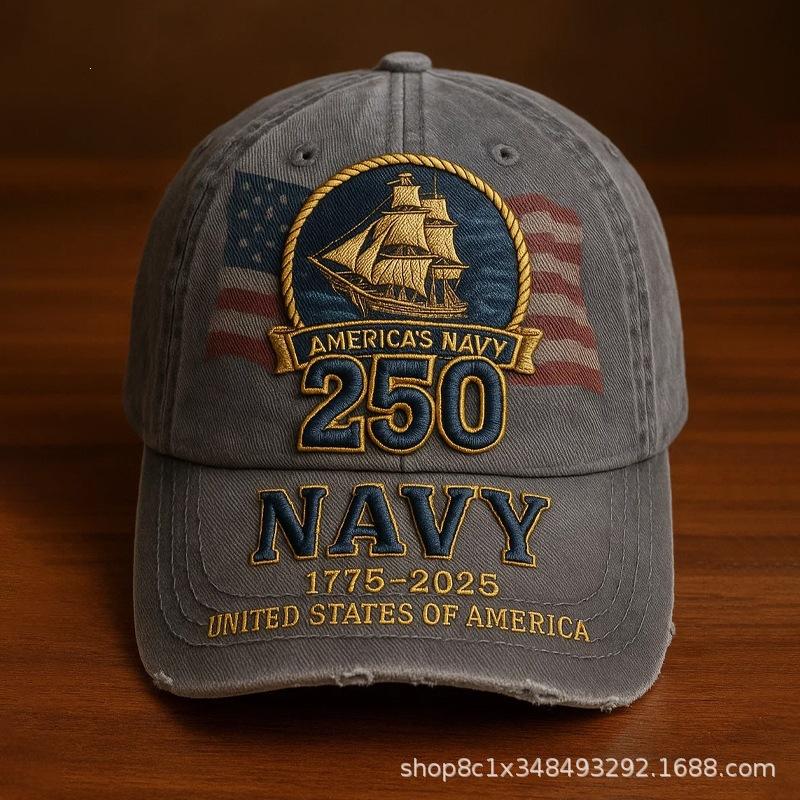PODD digital print baseball cap, U.S. Navy anniversary hat, printed baseball cap, sun hat