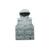 Zippered Down Hooded Loose Vest Men Vests Gray 152147901-1