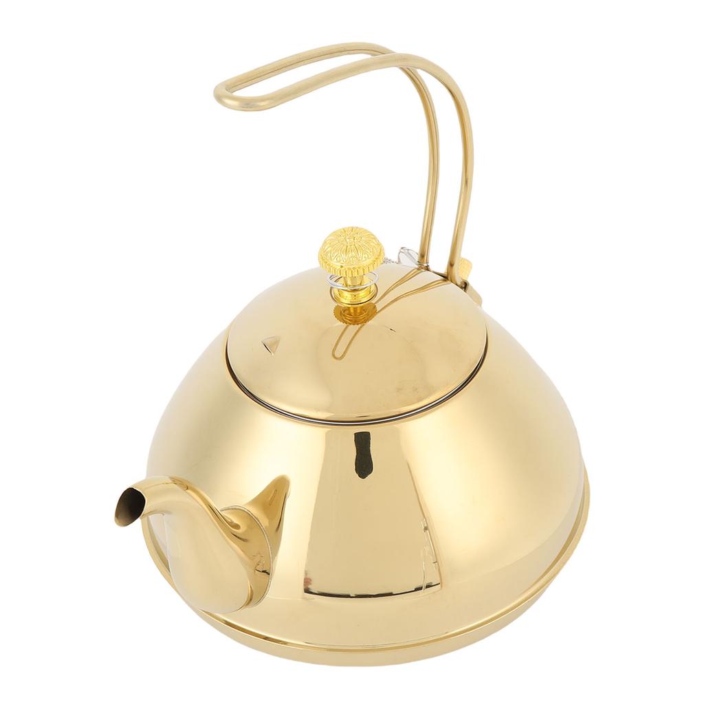 Gold 1.5L Stainless Steel Teapot Brewing Tea Kettle with Strainer for Restaurant and Home