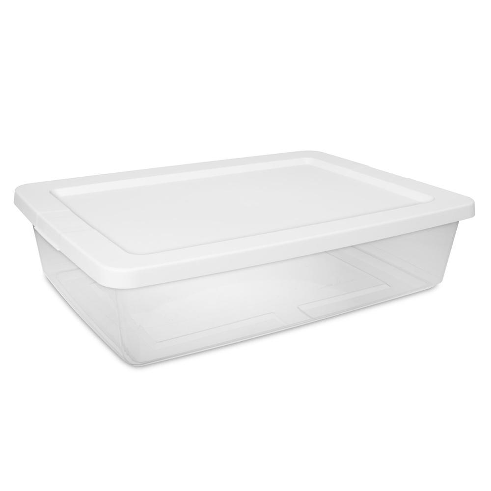 2 Pack Stackable Clear Plastic Storage Bins with Snap Lid Ideal Home Office Organization and Lightweight Storage