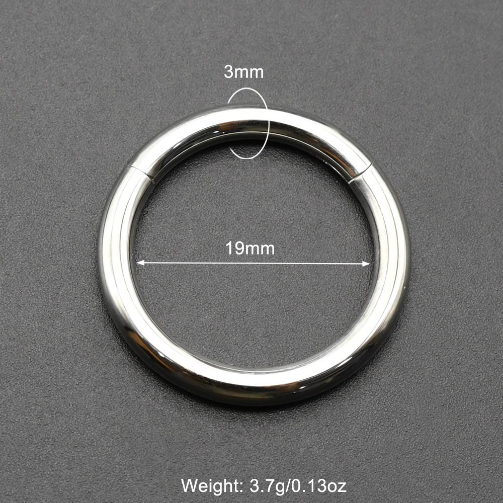 Smooth Hinged Stainless Steel Segment Hoop Ring 00G Large Size Septum Clicker BCR PA Piercing Nose Ring Ear Stretcher Weights