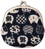 Kyoyu Clasp Purse Wallet with Cat Inches X Navy Blue Japanese-made Pattern, Nyankomon, 3.3 (12 11.5 Cm),