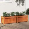 VidaXL Planters 2 Pcs, Raised Beds, Flower Boxes, Plant Pots, Flower Boxes Garden Terrace, Wax Brown Wood 837444