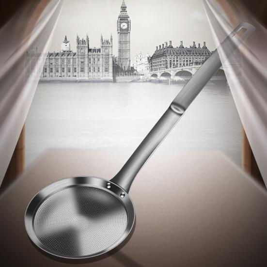 Сетчатый фильтр из нержавеющей стали с длинной ручкой, мелкая сетка, пена для жира, масляный фильтр, ложка, металлическое сито, дуршлаг, скиммер, кухонные принадлежности