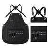 Cross Back Straps Hairdresser Apron Waterproof Leather Barber Apron Salon Apron  Beauty Salon
