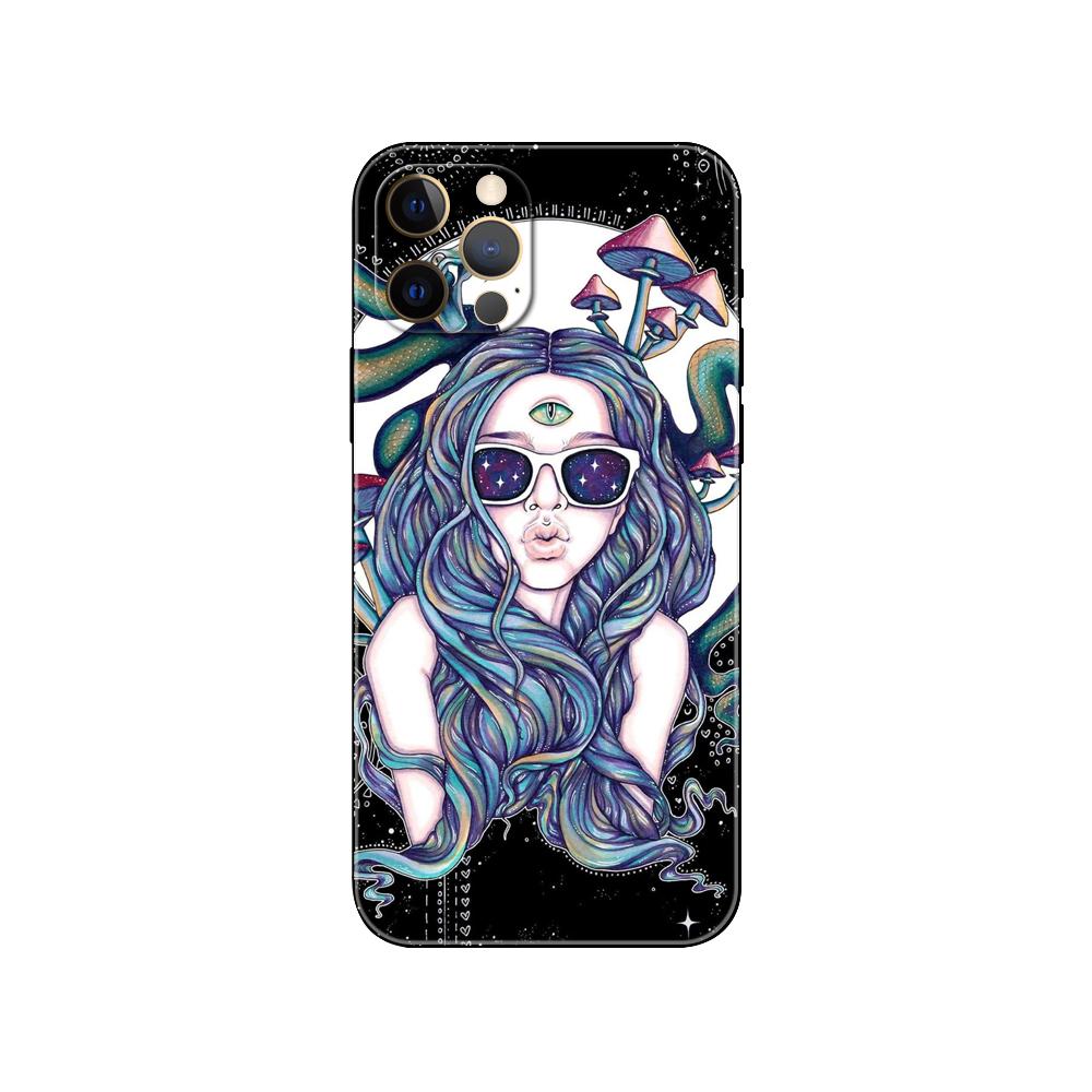 Модный чехол для телефона с изображением черепа для iPhone 5 5s 2020se 6 6s 7 8 plus x 10 XR XS 11 12 13 mini pro MAX, черная задняя крышка из ТПУ