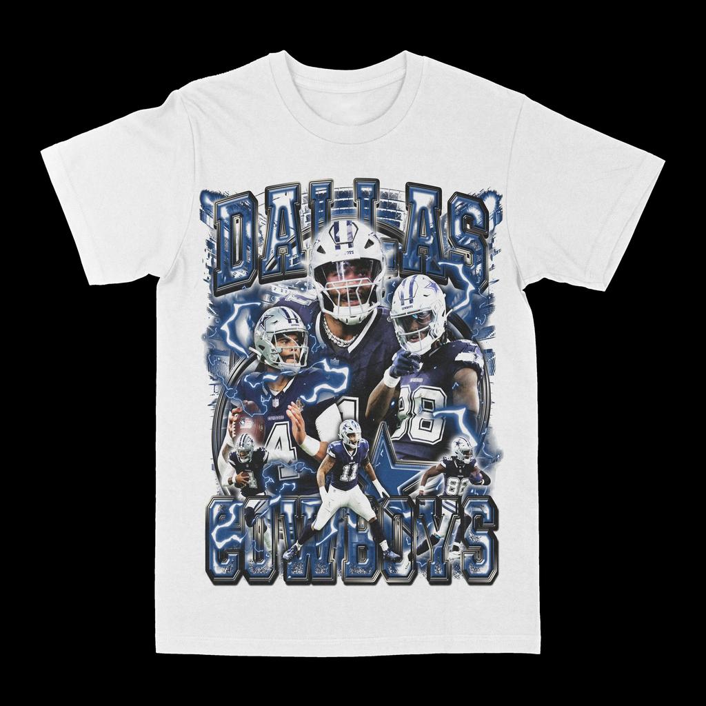 Dallas Cowboys Unisex Cotton TShirt Vintage Retro Athletic White Style