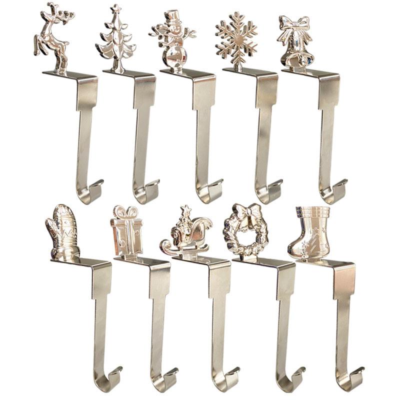 1 шт. Рождественский кулон Снежинка Лось Снеговик Форма дерева Металлический крючок для двери камина Шкаф Рождественская вечеринка Навидад Декор года