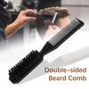 Двусторонняя расческа-щетка Черная Маленькая Щетка для укладки бороды Профессиональная Щетка для бритья и бороды Парикмахерская Винтажная Резная Щетка для чистки