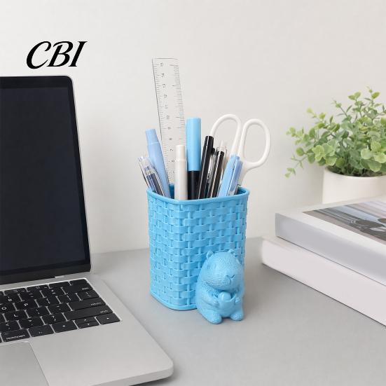 Pen Stand Capybara Holder, 3D Printed with Basket Pencil Holder Ornament Cup, Cute Animal Desk Organizer for Makeup Brush Stationery Office