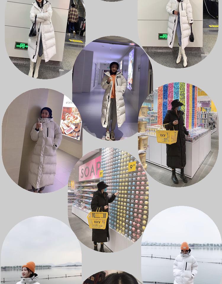 2024 Очень длинное пуховое пальто оверсайз в корейском стиле выше колена