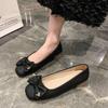 Bow Light Mouth Single Shoes New Soft Sole Gentle Wind Doudou Shoes Summer Solid Color Flat Women's Shoes