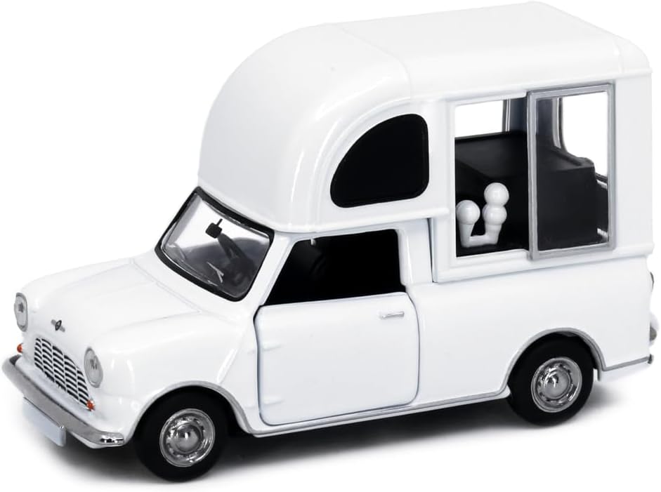 Микро-тени Tin Tiny City 1 50 Jp13 Мини-автомобиль Morris Mini Фургон с мороженым Белый Литая модель