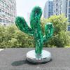 Reflective Disco Ball Cactus Ornaments: Creative Indoor Glass Decorations for Christmas