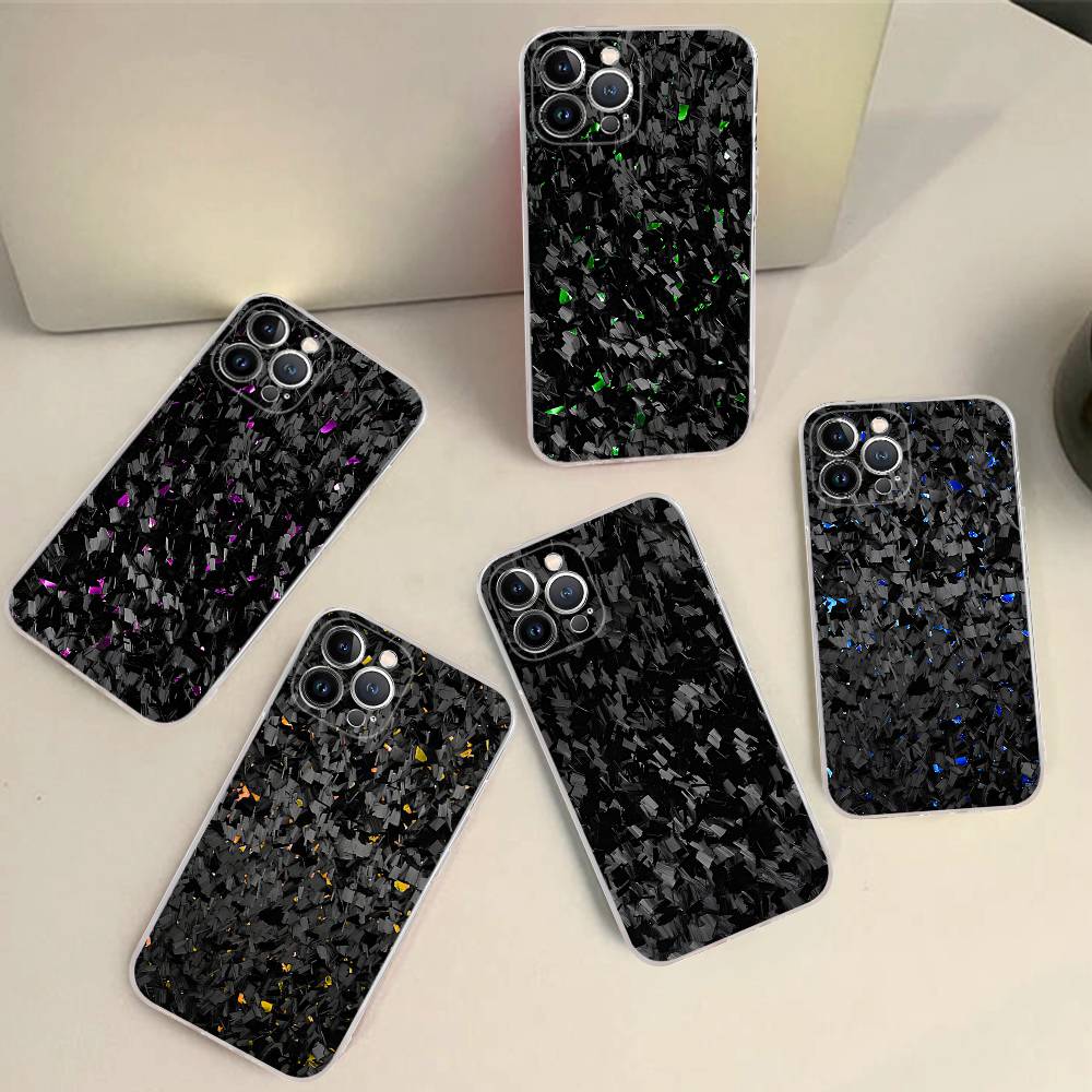 Чехлы из кованого карбона для iPhone 17 16 15 14 13 12 11 Pro Max Plus, высококачественный силиконовый чехол для телефона