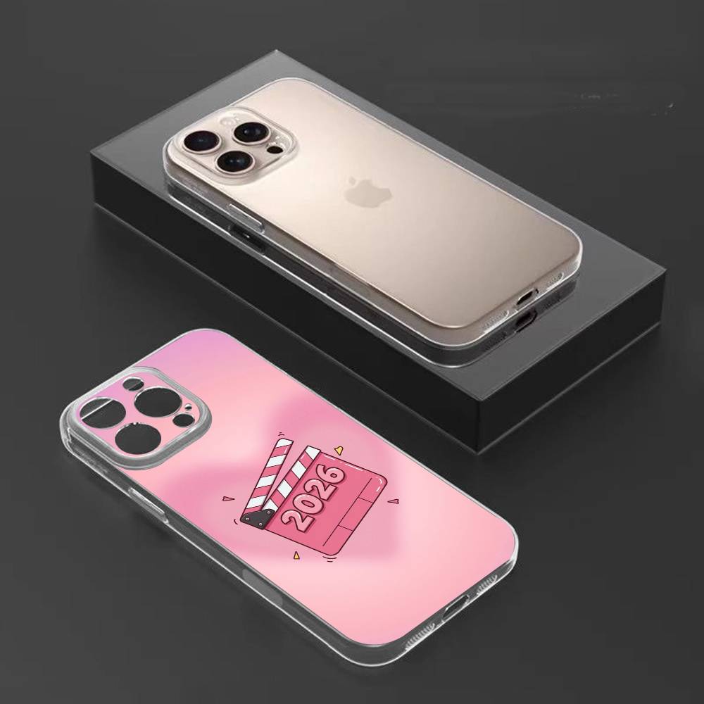 The year 2026 Phone Case For iPhone17,16,15,14,13,12,11 Plus,Pro Max Soft Transparent Cover