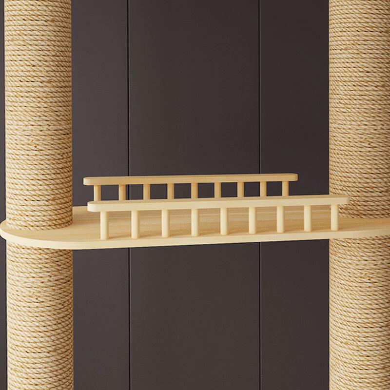 Er Yan Tall Cat Tree with Scratching Post & Play Ball