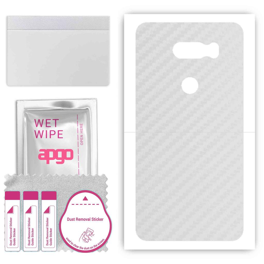 apgo Protective Skin Sticker for the Back Compatible with LG V30, Wrap Film, Foil, Vinyl - Pattern Transparent Carbon