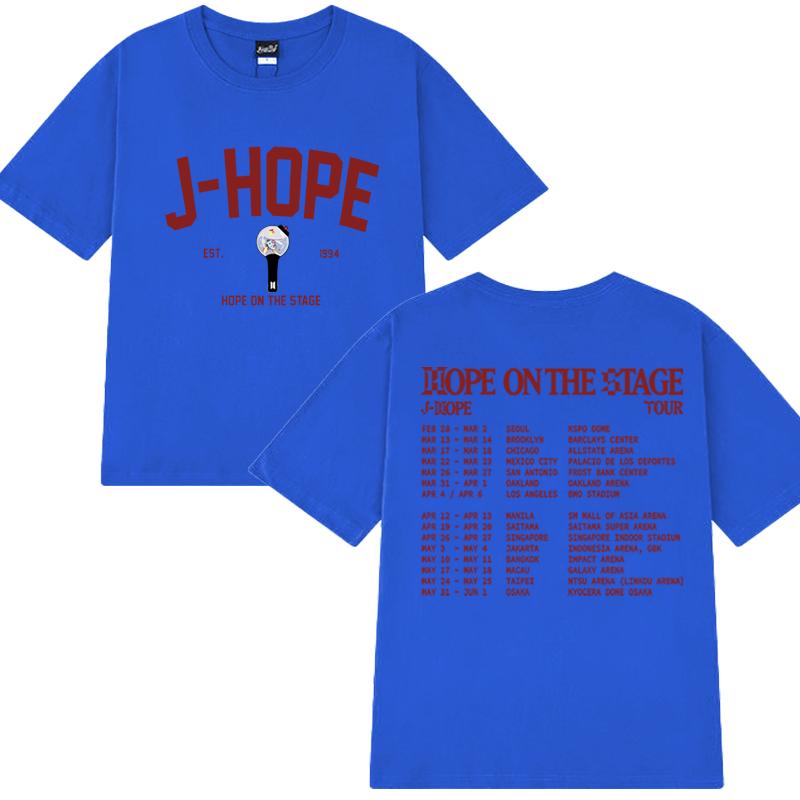 Футболка с принтом Kpop J-Hope Hope On The Stage Tour Setlist 2025 года для мужчин и женщин, модные футболки Y2k с коротким рукавом, унисекс, хлопковые топы