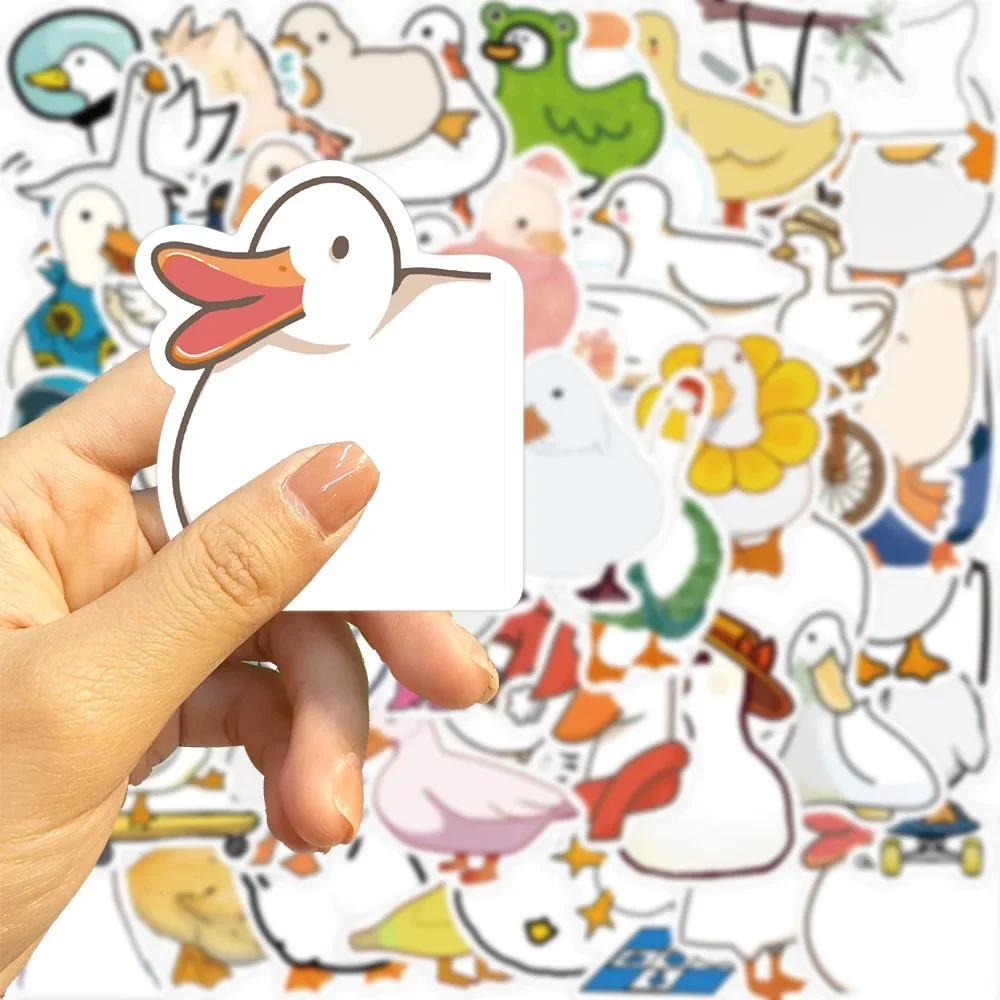 50Pcs Cartoon Duck Waterproof Graffiti Sticker Aesthetic Decorative Luggage Laptop Cup Phone Fridge Scrapbook Kid Stickers