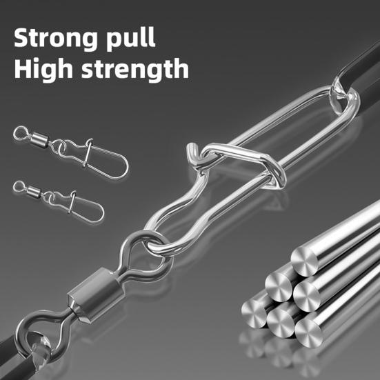 50Pcs Fishing Connector Gear Set Stainless Steel Pins 360-Degree Rotation Strong Tension Mini Size Swivel Cotter Pins