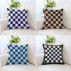 Square Plaid Pattern Pillowcase Car Ornaments Office Living Room Sofa Home Pillowcase