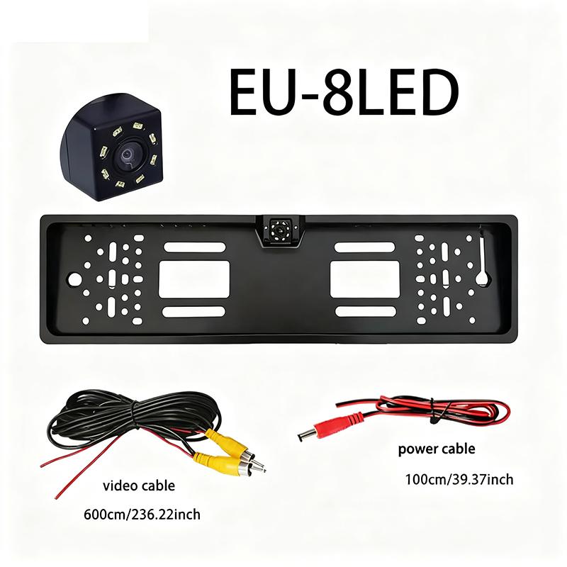Pakring Car Rear View Camera EU European License Plate Frame Waterproof Night Vision Reverse Backup with 4 Or 8 12 LED Light