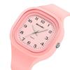 SKMEI Women's Square Wristwatch Silicone Waterproof Sports Casual Pink Easy-to-Read Dial Gift for High School Girls