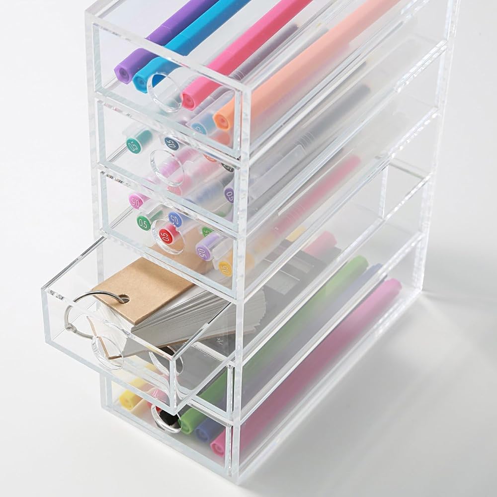 MUJI Acrylic Small Item Storage Unit, 6 Tiers, Approx. W87 x D17 x H252cm, Item Number: 37268142