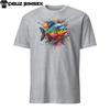 Colorful Piranha Fish Trout Splatter T-Shirt Unisex Short Sleeve Tee S-3XL