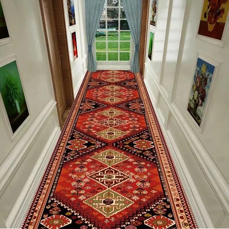 European Long Corridor Carpets for Hallway Living Room Decoration Home Anti-skid Entry Floor Mats Hotel Lobby Stairway Area Rugs