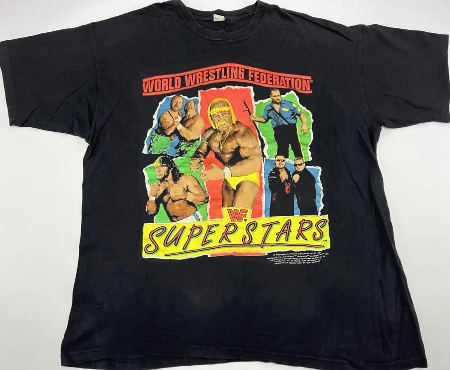 1991 WWF Superstars Халк Хоган винтажная черная футболка Унисекс футболка