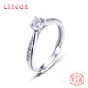 Lindon Classic 925 Sterling Silver Zircon Ring Ladies Jewelry Wedding Promise Party Gift